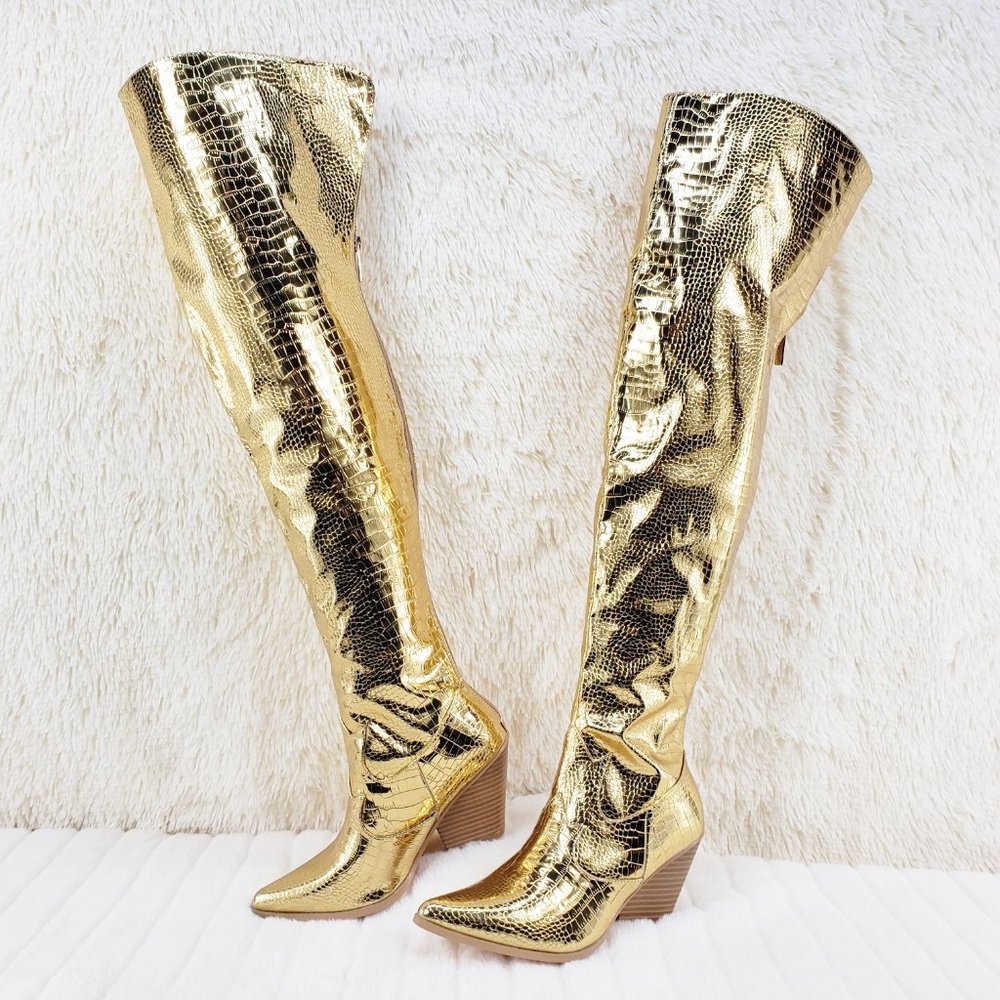 Gold Western Thigh High Boots Restocked_12